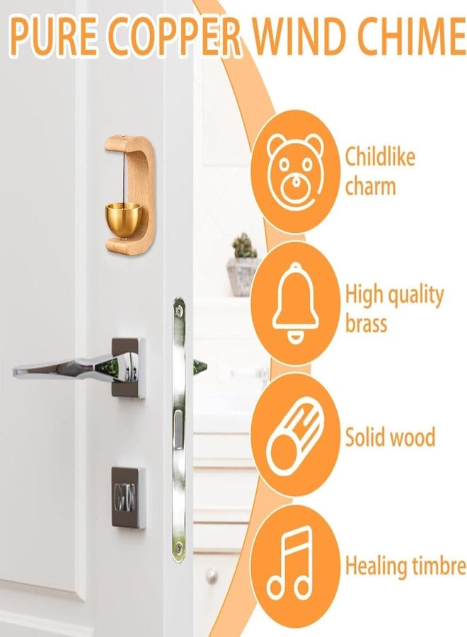 Windwarrior Wooden Door Chime with Brass Bell | Vintage Wall Hanging Door Bell for Home Entrance | Handmade Decorative Dopamine Wind Chime for Positive Vibes & Good Luck | Indoor Outdoor Use - Image 5